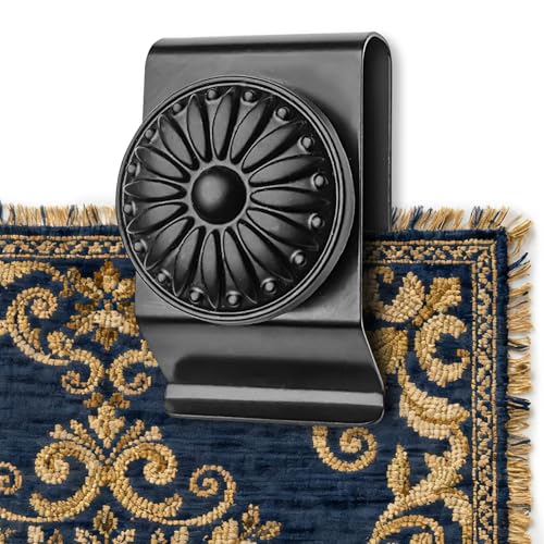Doselves Tapestry Wall Hanging Clamps 4 Pack 1.2x2.0 Textile Art Decoration Hangers Metal Clips for Hanging Rugs Carpet Display (Black) - Image 1