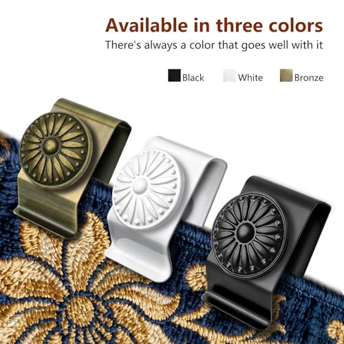 Doselves Tapestry Wall Hanging Clamps 4 Pack 1.2x2.0 Textile Art Decoration Hangers Metal Clips for Hanging Rugs Carpet Display (Black) - Image 3