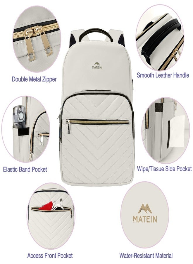 MATEIN Laptop Backpack for Women White, White, 15.6 inch, Laptop Bag, Travel Backpacks, School Backpack - Image 4