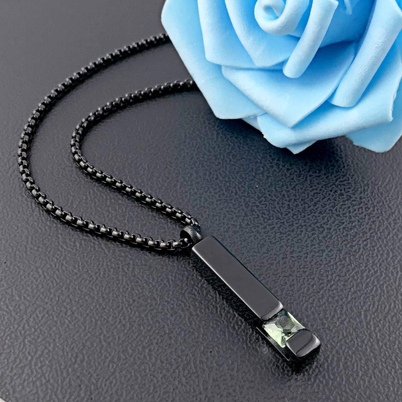 YOUFENG Urn Necklaces for Ashes Birthstone Cube Urns for Human Ashes Memorial Cremation Urn Locket Keepsake Ashes Jewelry (August) - Image 4