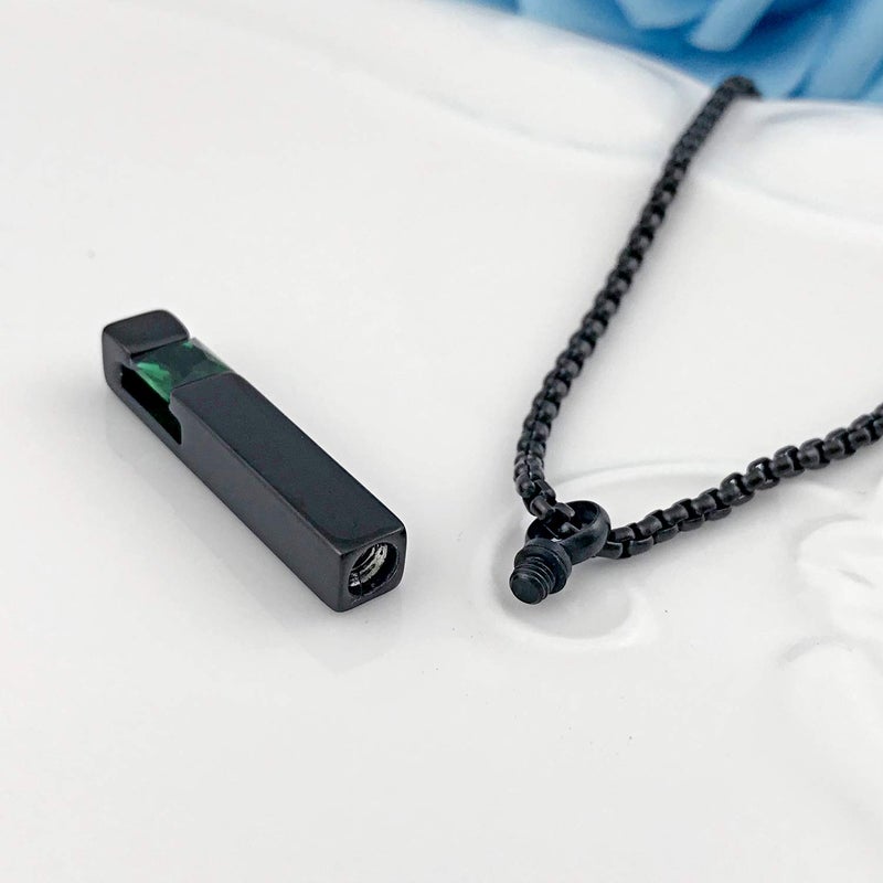 YOUFENG Urn Necklaces for Ashes Birthstone Cube Urns for Human Ashes Memorial Cremation Urn Locket Keepsake Ashes Jewelry (August) - Image 5