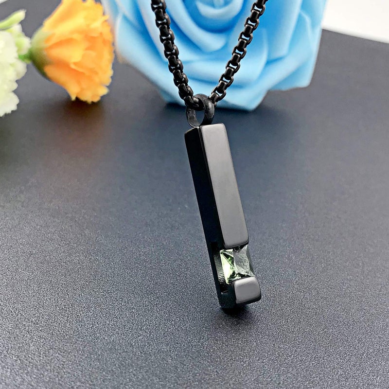 YOUFENG Urn Necklaces for Ashes Birthstone Cube Urns for Human Ashes Memorial Cremation Urn Locket Keepsake Ashes Jewelry (August) - Image 3