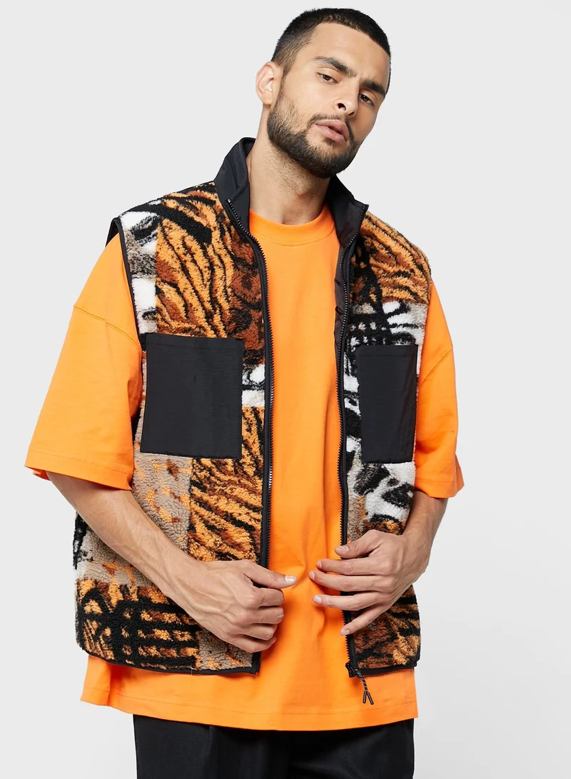 TOPMAN Animal Print Gilet