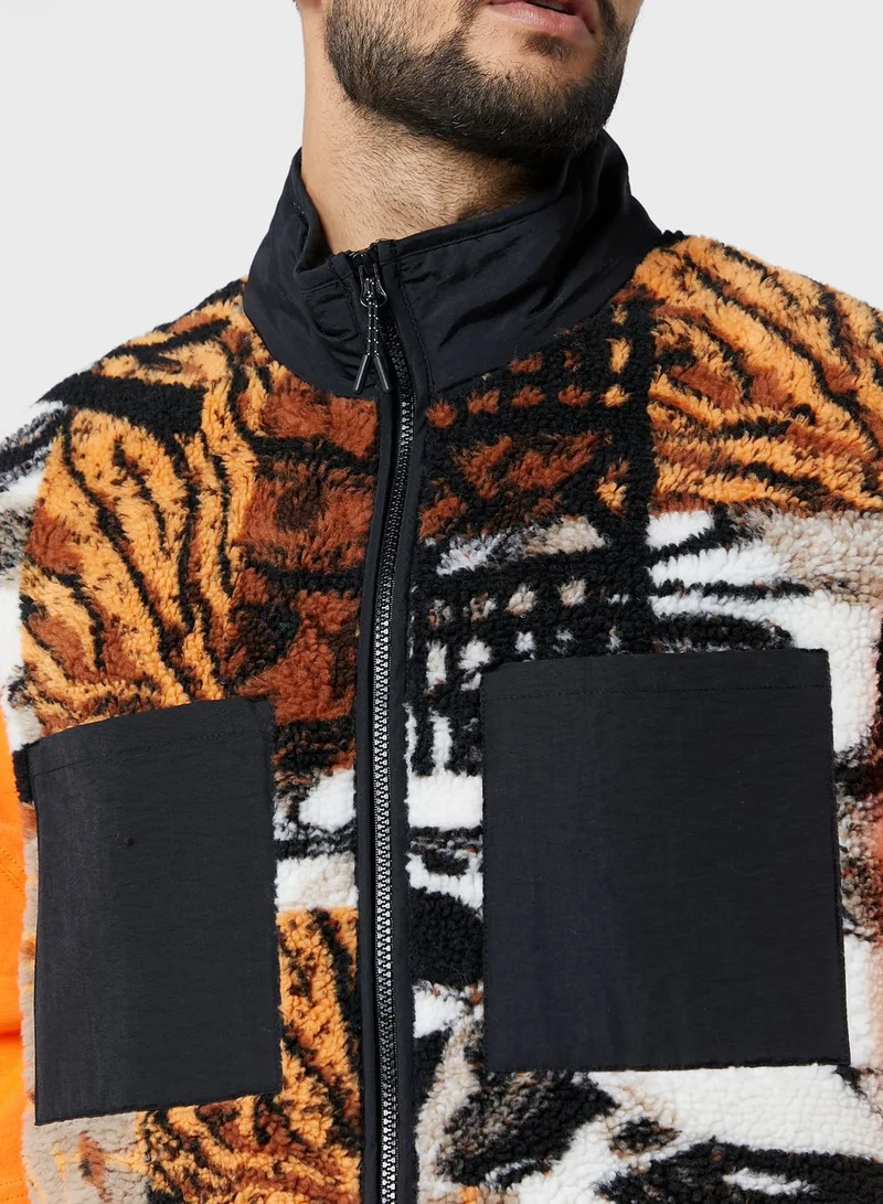 TOPMAN Animal Print Gilet