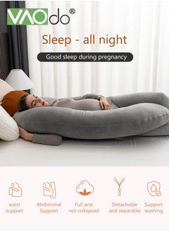 VAOdo Pregnancy Pillows C-Shape Full Body Pillow Jersey Cover Pregnancy Pillows for Sleeping with Removable Cover Body Pillows for Adults Maternity Pillow and Pregnancy Must Haves 145CM  - Image 2