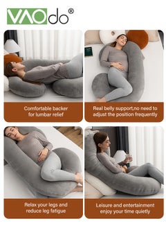 VAOdo Pregnancy Pillows C-Shape Full Body Pillow Jersey Cover Pregnancy Pillows for Sleeping with Removable Cover Body Pillows for Adults Maternity Pillow and Pregnancy Must Haves 145CM  - Image 5
