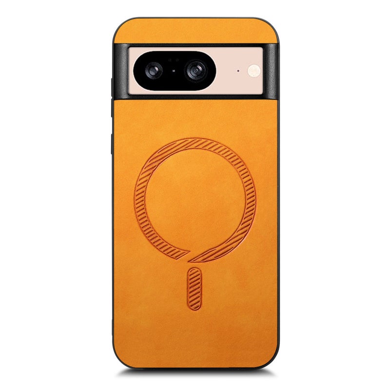 HuHa Case Cover For Google Pixel 9 / 9 Pro Retro Magsafe Magnetic PU Back Cover Phone Case(Yellow) - Image 3
