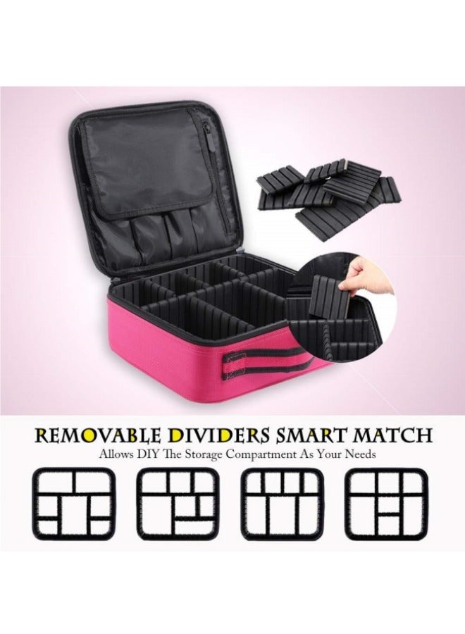 هالامودو حقيبة سفر للمكياج حقيبة مستحضرات تجميل احترافية حقيبة تنظيم فرش المكياج مع فاصل قابل للتعديل حقيبة تخزين للفتيات والنساء - Image 5