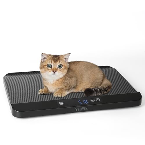 YauYik Digital Pet Scale for Accurate Weighing - Baby Scales,Ideal for Small Pets, Puppies, Kittens and Cats with Non-Slip Mat - LED Display with Hold Function, Measures Up to 40kg（Batteries Included） - Image 1