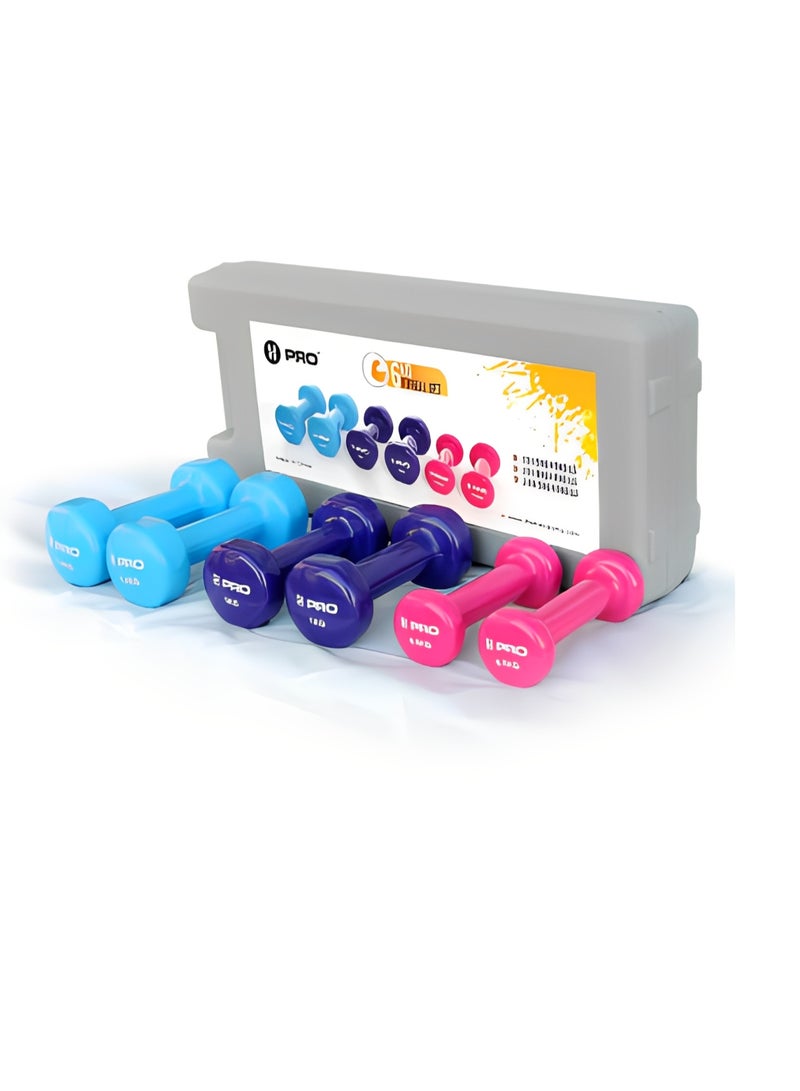 H PRO HM Sports 6 kg Vinyl Dumbbell |Set for Home Gym and Strength Training - Image 3