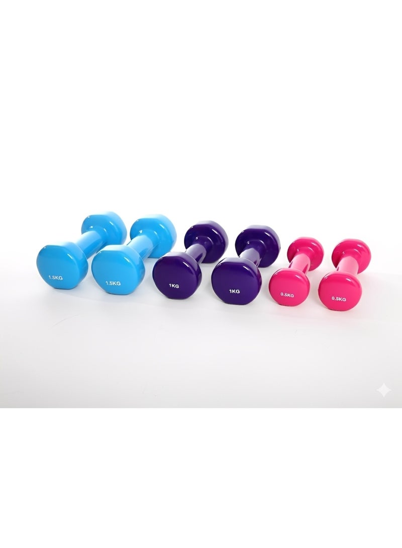H PRO HM Sports 6 kg Vinyl Dumbbell |Set for Home Gym and Strength Training - Image 4