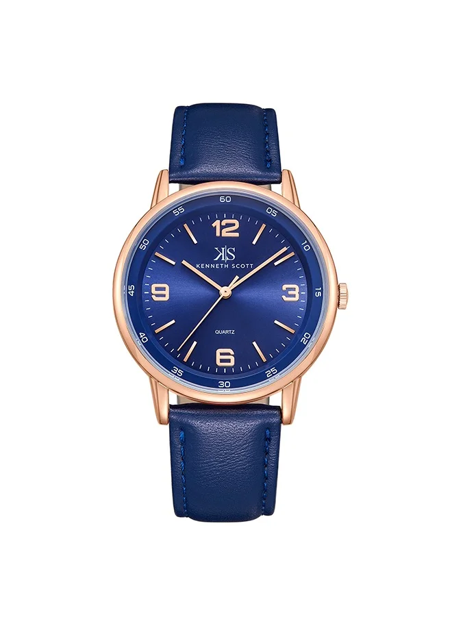 كينيث سكوت Kenneth Scott K23040-RLNN Men Analog Display Watch & Polyurethane Strap Blue