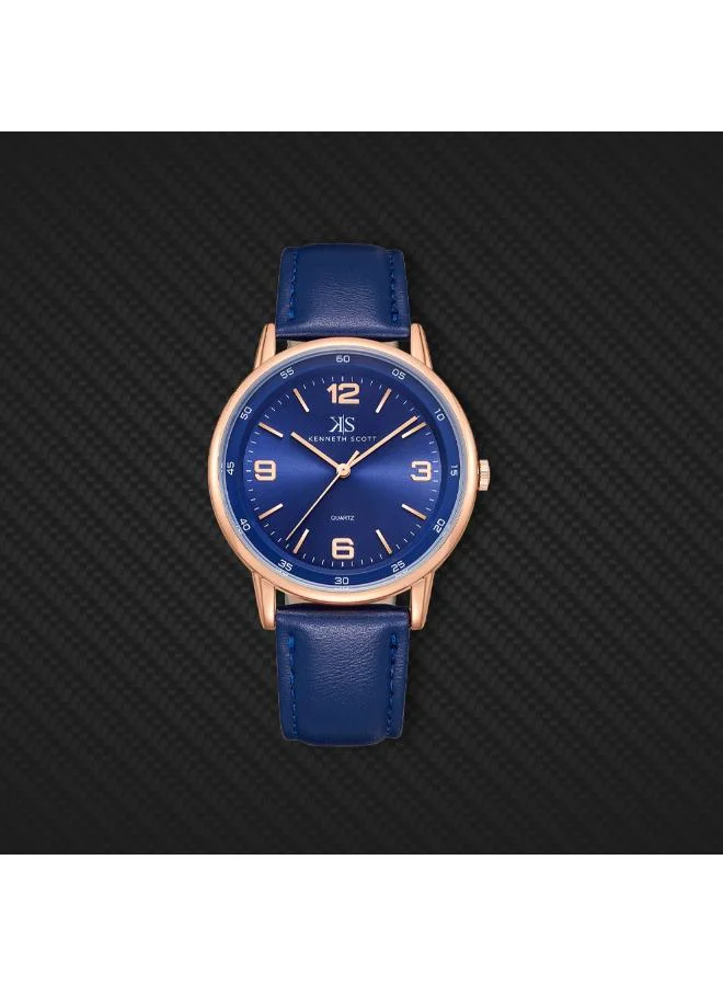 Kenneth Scott Blue Men's Polyurethane Analog Watch K23040-RLNN - 40 mm for Men | Best Price UAE