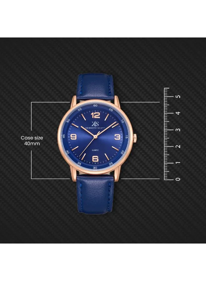 Kenneth Scott Blue Men's Polyurethane Analog Watch K23040-RLNN - 40 mm for Men | Best Price UAE
