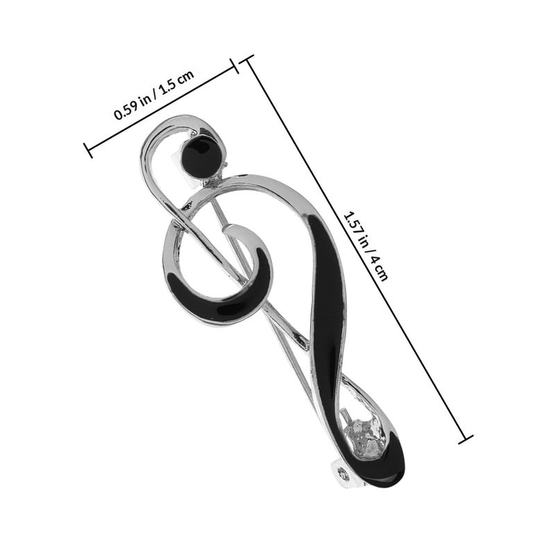 Music Brooch, Sophisticated Zinc Alloy Pin for Formal Attire and Retro Style Accessories - Image 2