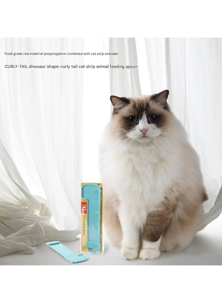 Goolsky Curly Tail Cat Treat Feeding Spoon One-Handed Squeezer Cat Treat Extruder Special Spoon for Pet Snacks​ - Image 4