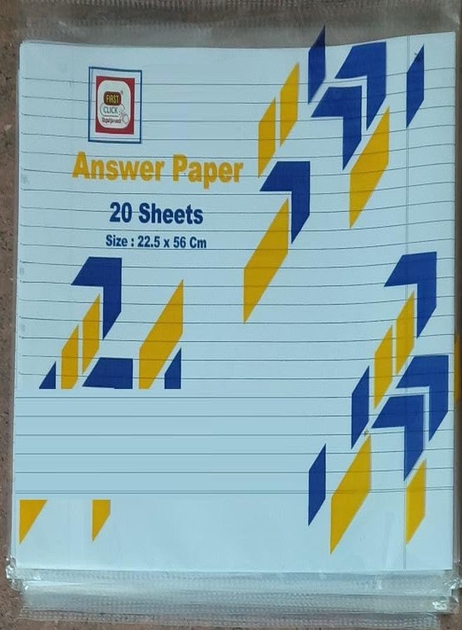 FIRST CLICK Lotus Exam Paper Answer Sheets, 22.5x56 cm, 120 Sheets Double Sided, Ruled Paper [ Count 120 Sheets Without Fold With Fold 240 sheets 480 Pages] 10s Folding Dasta Not Have Loose Sheet - Image 2
