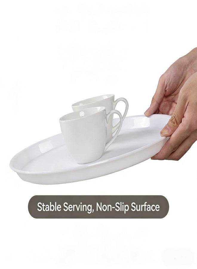 Yesdate 6 Packs Plastic Round Platter, 13.5-Inch Restaurant Food Serving Trays, White - Image 4