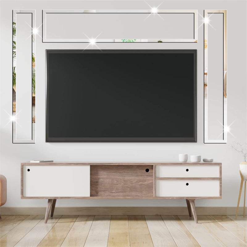 Easma Acrylic Mirror Wall Stickers 3D Striped Mirror for Living Room Decor Stickers Removable Line Wall Decals Peel and Stick Geometric Mirrors Strips Decals for Bathroom Office Bedroom Art Decor - Image 5
