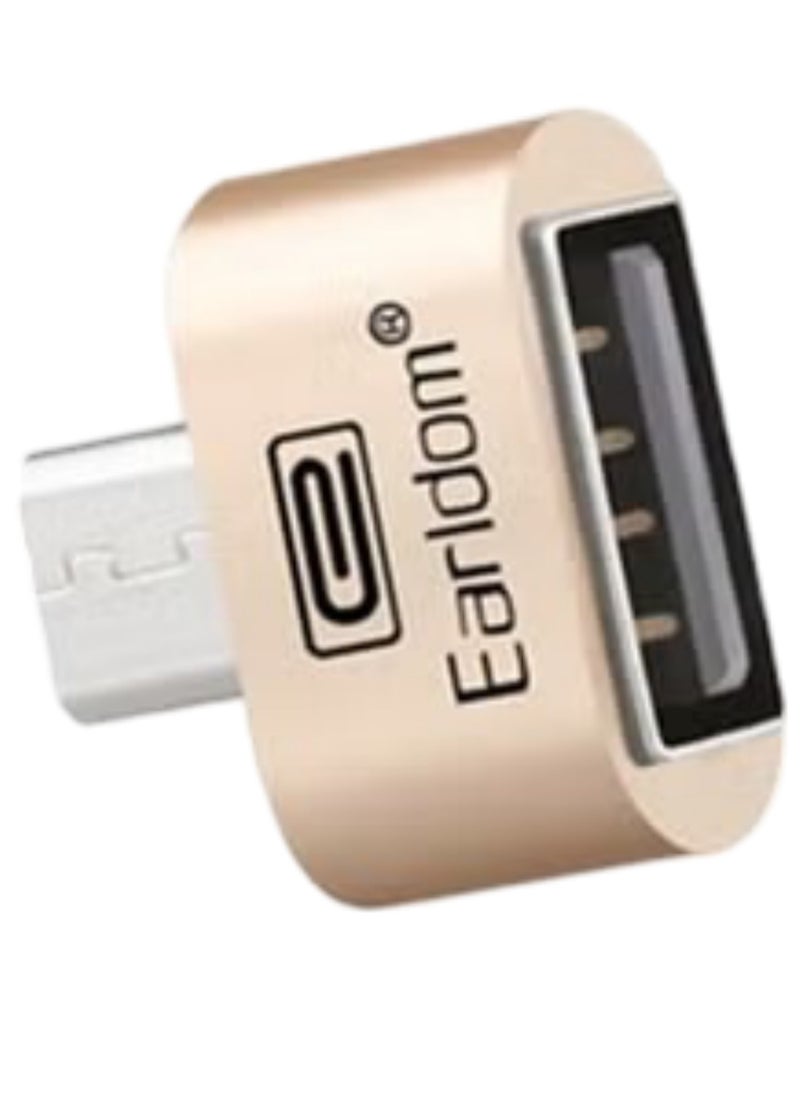 Earldom Universal USB To Micro USB 2.0 OTG Universal Adapter For Smartphones Gold OTG And Micro USB Adapter Gold/Silver  - Image 2