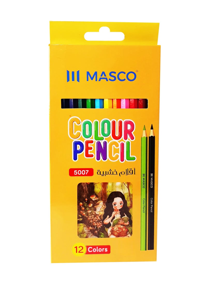 MASCO Environment Friendly Set of 12 Color Pencil, Yellow