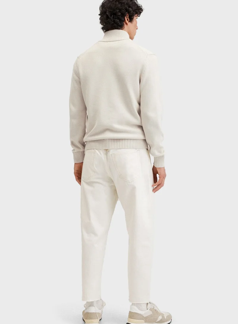 Mango Man Knitted Zip Through Cardigan