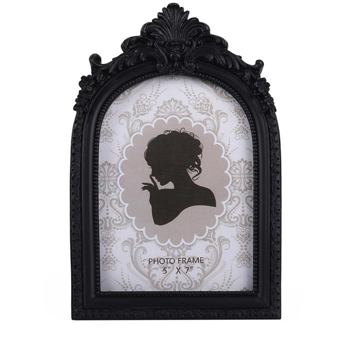 VINTAGE PICTURE FRAME 5X7 BLACK GOTHIC PICTURE FRAME TABLETOP AND WALL MOUNT VINTAGE GOTHIC DECOR ORNATE PHOTO GALLERY ART