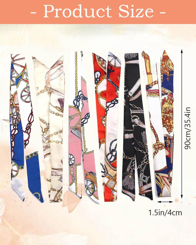 JELIEE 6 Pack Scarf Bags for Women - Narrow Scarf Hair & Neck Scarves - Fashion Gifts - Image 2