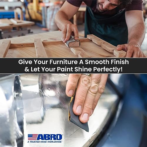 Abro AIPL Premium Latex Wet & Dry Sand Paper Sheets- 80,120,150,220,320,400,600,1000,1200,2000 Grits Variety (2 Each, Total 20) Sanding Automotive, Woodworking, Metal Finishing, Hand Sand Block Sander - Image 2