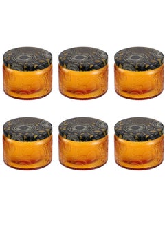 Excefore 6 PCS Clear Glass Candle Tins, Aromatherapy Scented Candle Cups, Embossed Candle Jar, Suitable Weddings, Parties, Home  - Image 1