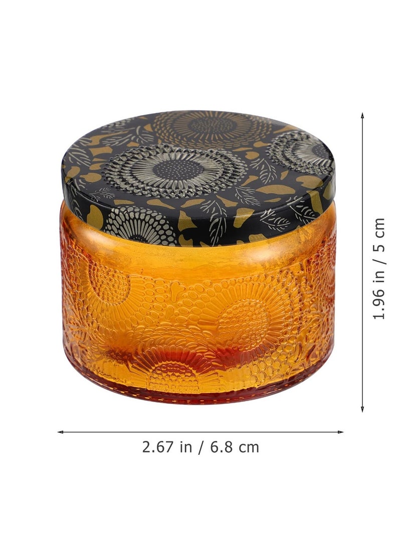 Excefore 6 PCS Clear Glass Candle Tins, Aromatherapy Scented Candle Cups, Embossed Candle Jar, Suitable Weddings, Parties, Home - Image 3