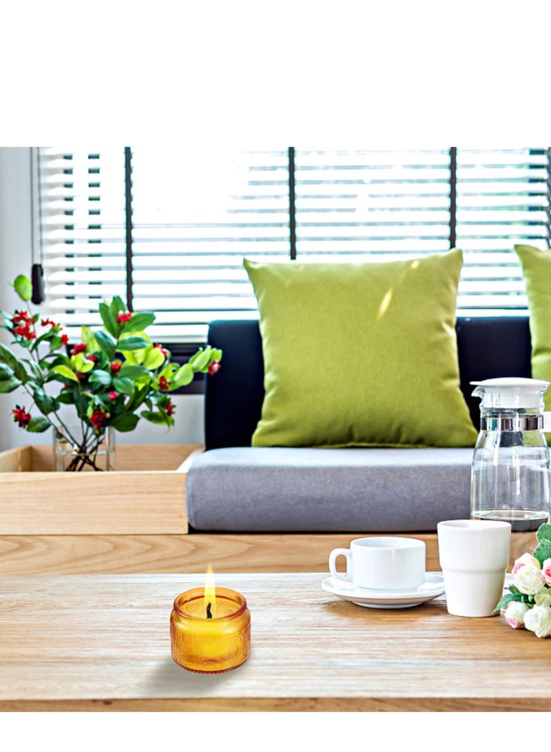 Excefore 6 PCS Clear Glass Candle Tins, Aromatherapy Scented Candle Cups, Embossed Candle Jar, Suitable Weddings, Parties, Home - Image 5