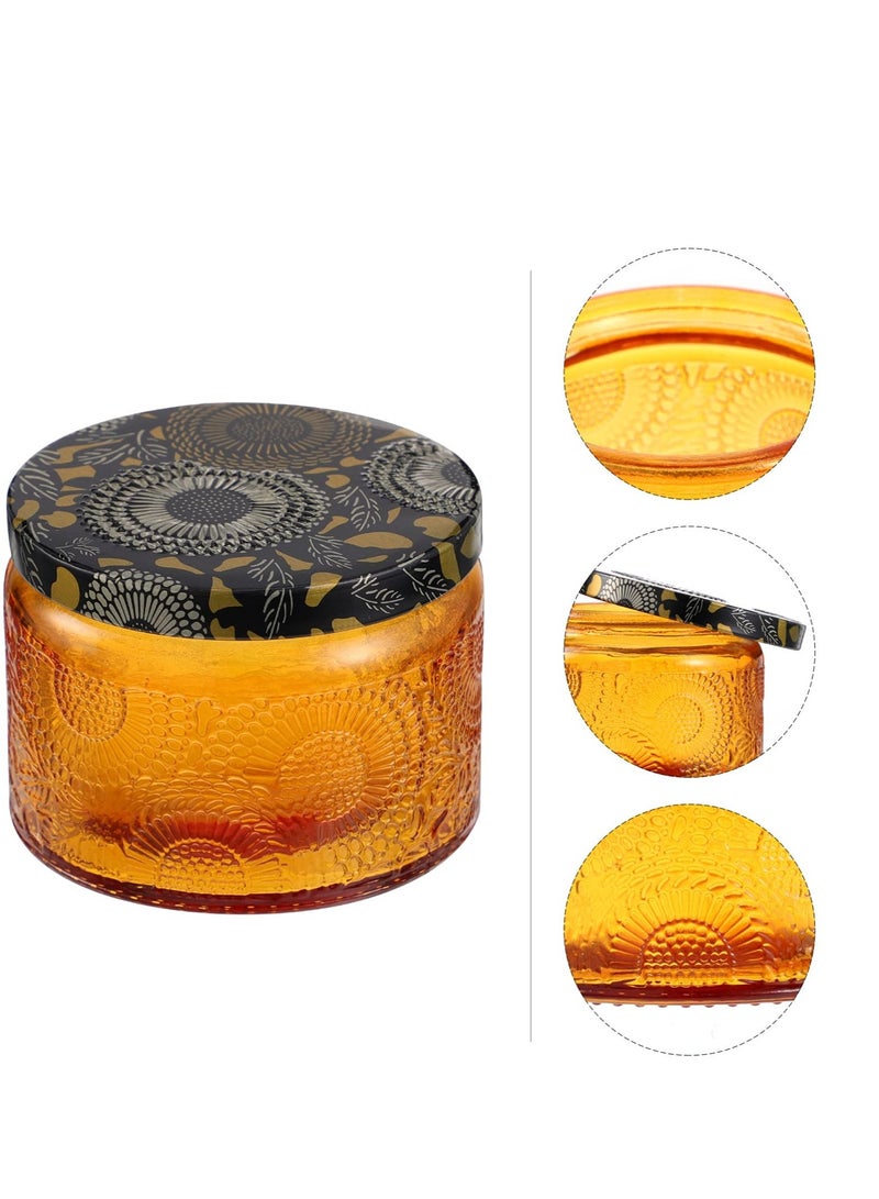 Excefore 6 PCS Clear Glass Candle Tins, Aromatherapy Scented Candle Cups, Embossed Candle Jar, Suitable Weddings, Parties, Home - Image 2