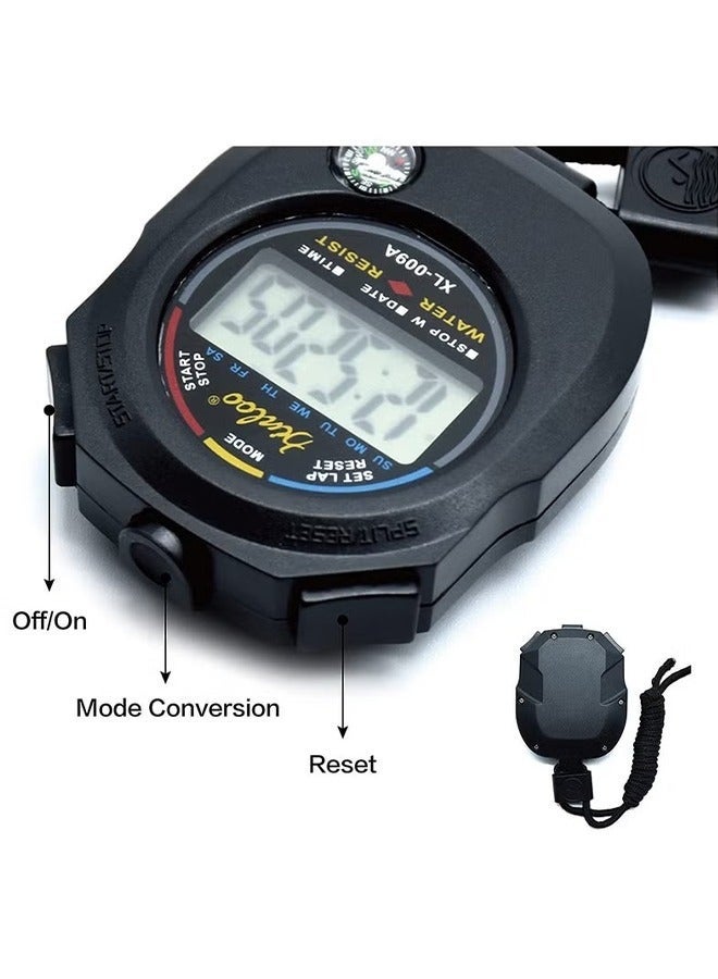 Stopwatch Timer - Professional Digital Handheld Timer, Multi-function Electronic LCD Stop Watch with Date Time and Alarm Function, Suitable for Sports Coaches Fitness Coaches and Referees - Image 3