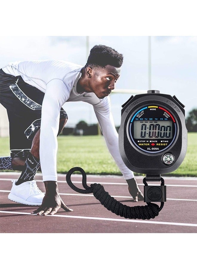 Stopwatch Timer - Professional Digital Handheld Timer, Multi-function Electronic LCD Stop Watch with Date Time and Alarm Function, Suitable for Sports Coaches Fitness Coaches and Referees - Image 5