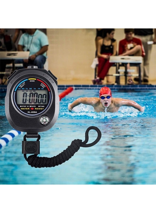 Stopwatch Timer - Professional Digital Handheld Timer, Multi-function Electronic LCD Stop Watch with Date Time and Alarm Function, Suitable for Sports Coaches Fitness Coaches and Referees - Image 4