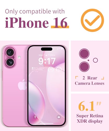GVIEWIN for iPhone 16 Case, with Screen Protector & Camera Lens Protector, Floral Shockproof Protective Bumper Slim Soft Clear Phone Cover for Women 2024 6.1"(Floratopia/Colorful) - Image 2