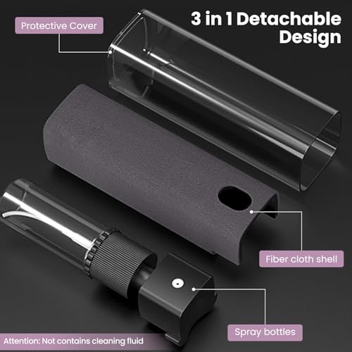 ZERNBER Touchscreen Screen Cleaner, Car, Tablet and Phone Screen Cleaner, Two in One Spray and Microfiber Cloth, Car Accessories for Women Perfect Gifts(Grey) - Image 3