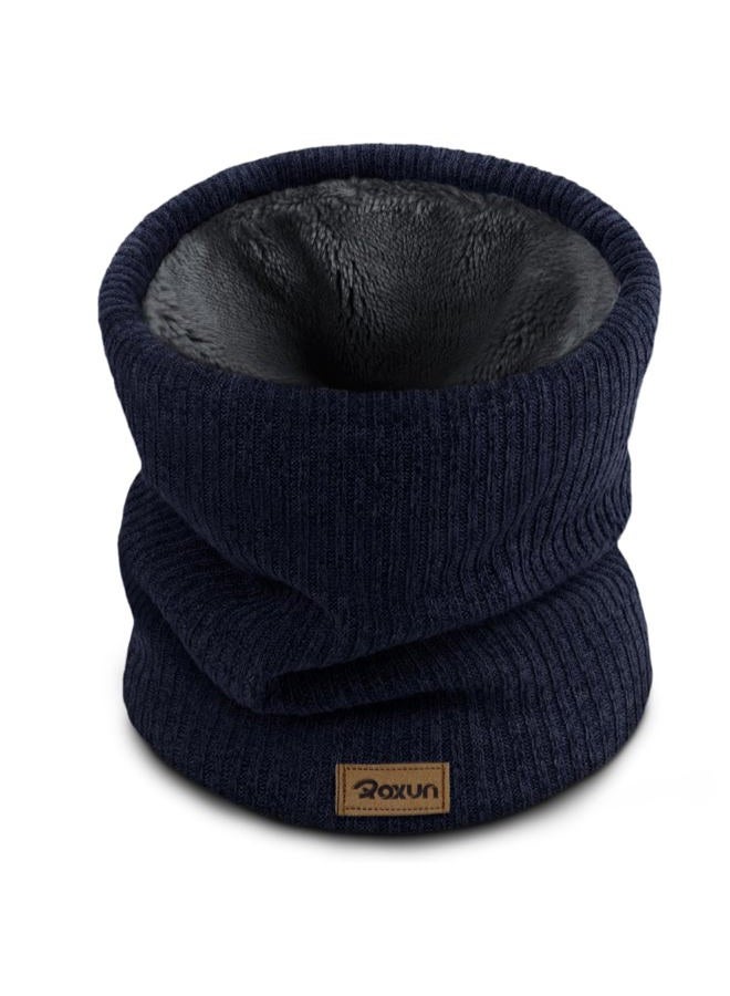 ROXUN Winter Neck Gaiter, Neck Warmer Cover Ski Gaiters for Men/Women Fleece Thick Elegant Stylish, Navy Blue, One size - Image 1
