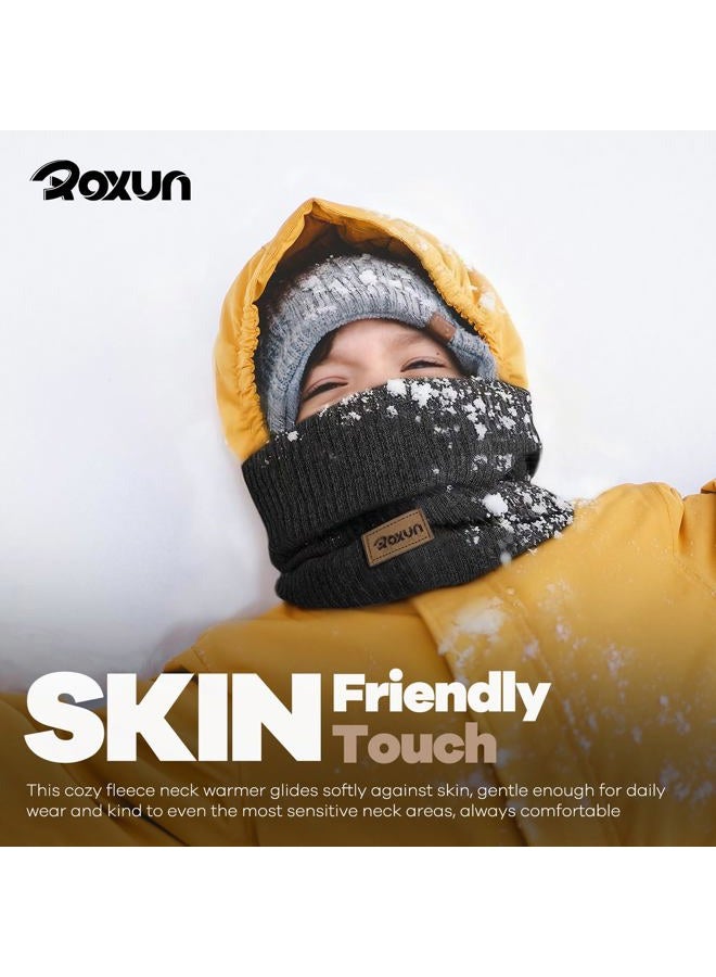 ROXUN Winter Neck Gaiter, Neck Warmer Cover Ski Gaiters for Men/Women Fleece Thick Elegant Stylish, Navy Blue, One size - Image 5