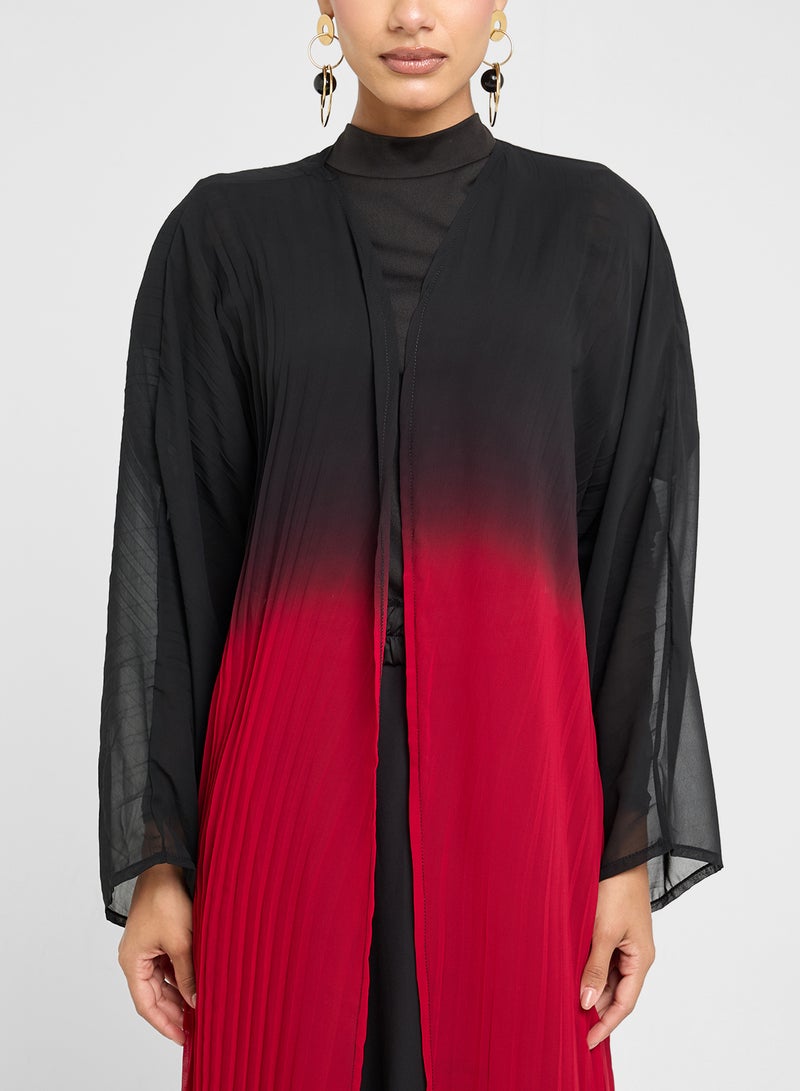 Khizana Ombre Pleated Abaya  - Image 4