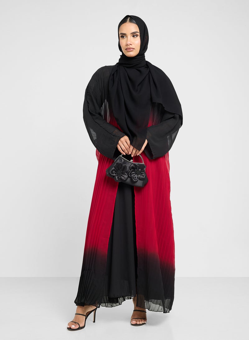 Khizana Ombre Pleated Abaya  - Image 5