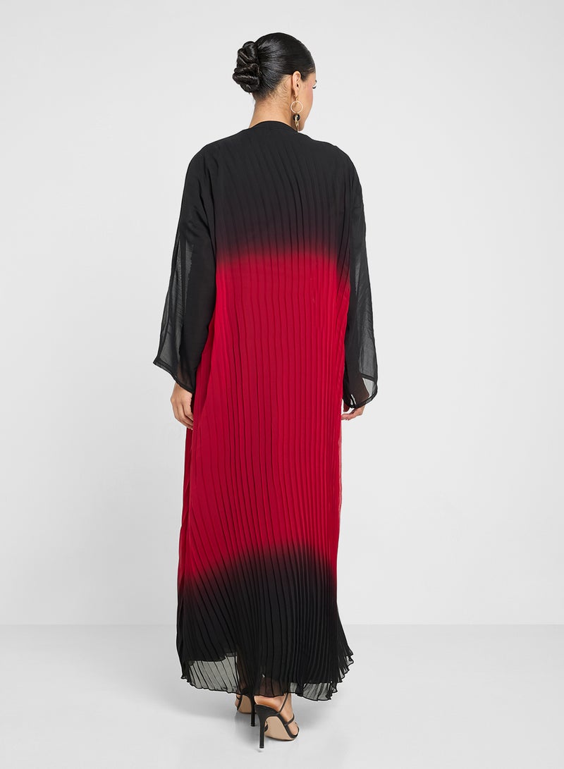 Khizana Ombre Pleated Abaya  - Image 2