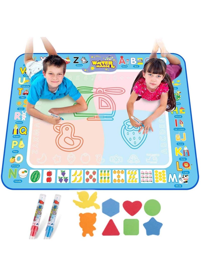 لوحة رسم مياه سحرية كبيرة مناسبة لعمر 2 3 4 5 سنوات للأولاد والبنات للأطفال الكبار ألعاب تعليمية إبداعية هدايا لوحة مائية بساط سحري - Image 1