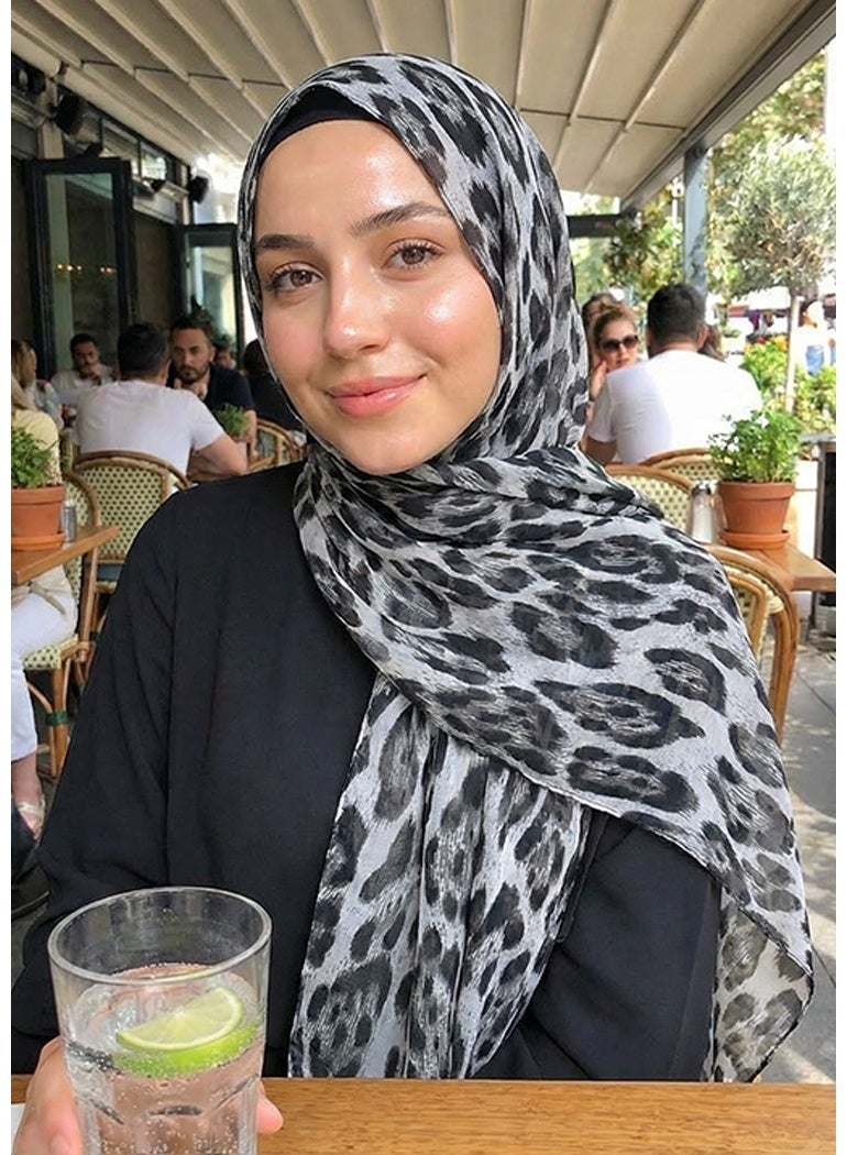 Leopard Printed Scarf For Women Fashion Shawl Lightweight Hijab Sunscreen Head Wraps Animal Scarve - Image 2