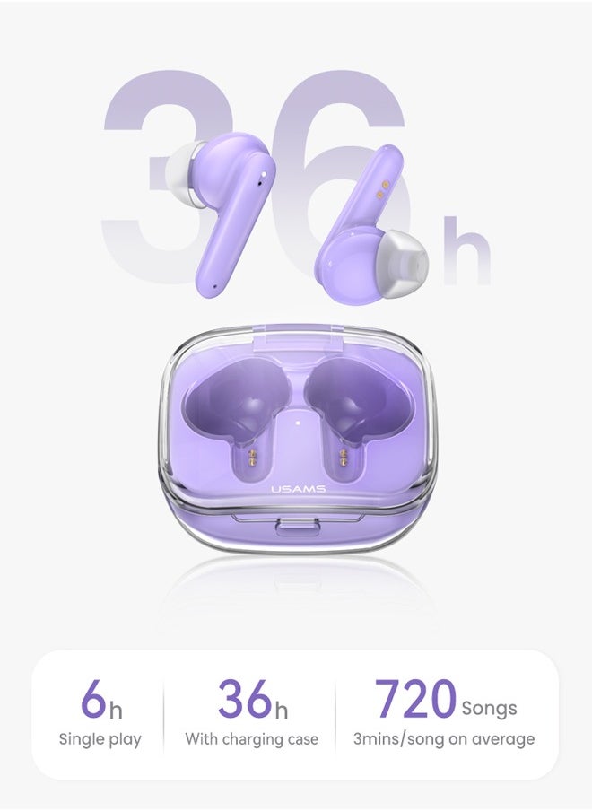 Usams - BE16 Transparent TWS Earbuds BE Series BT5 wireless earphones smart touch control wireless earphones stereo sound effect HD microphone Earbuds headphone Headset - Image 1