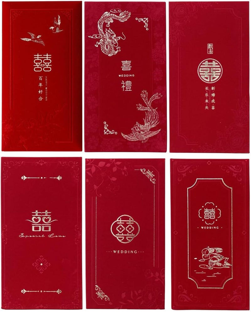 MOLILEAF Red Envelopes with Chinese xi Characters, Hongbao Red Packets Money Envelopes for Wedding - Image 1
