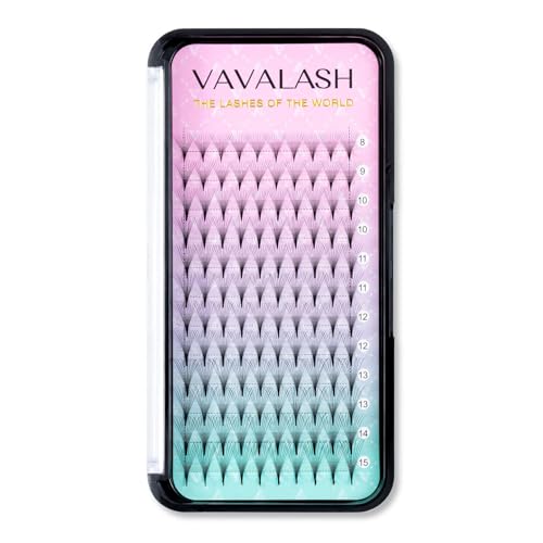 VAVALASH Eyelash Extensions 3D 4D 5D 6D 8D 9D 10D Thickness 00701 CD Curl Eyelashes Middle Stem Long Stem Heat Bonded Premade Fans Russian Volume Lash Extensions Supplies Middle Stem 10D007C15mm - Image 1