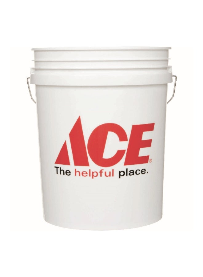 آيس دلو طلاء بلاستيكي متين طويل الأمد مفتوح من الأعلى، باللون الأبيض بسعة 5 جالون 1147461 - Image 2