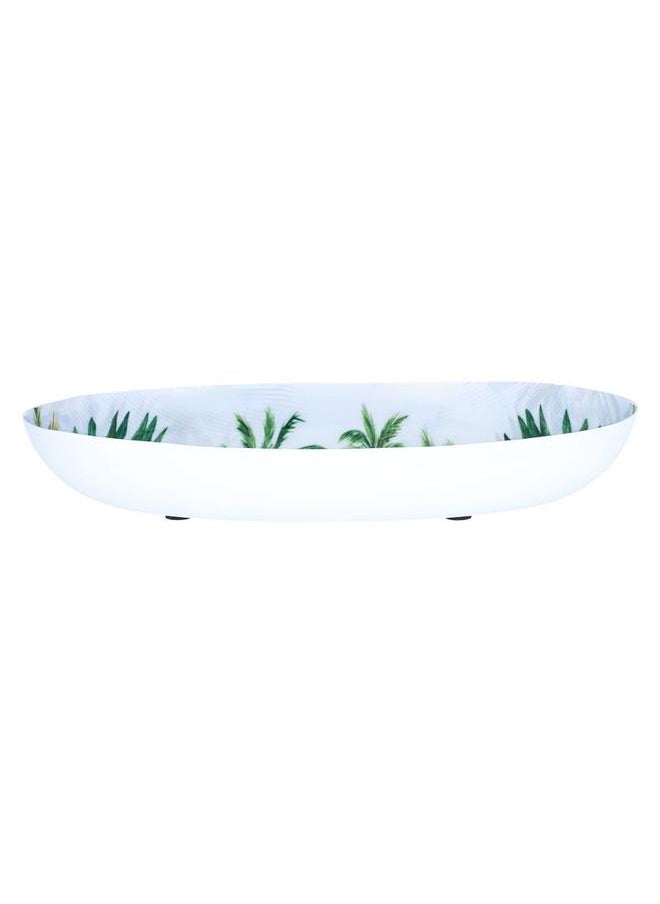 Alsaif Porcelain Dessert Serving Dish 29.5 X 16.5 X 3.5 Cm Green White  - Image 1